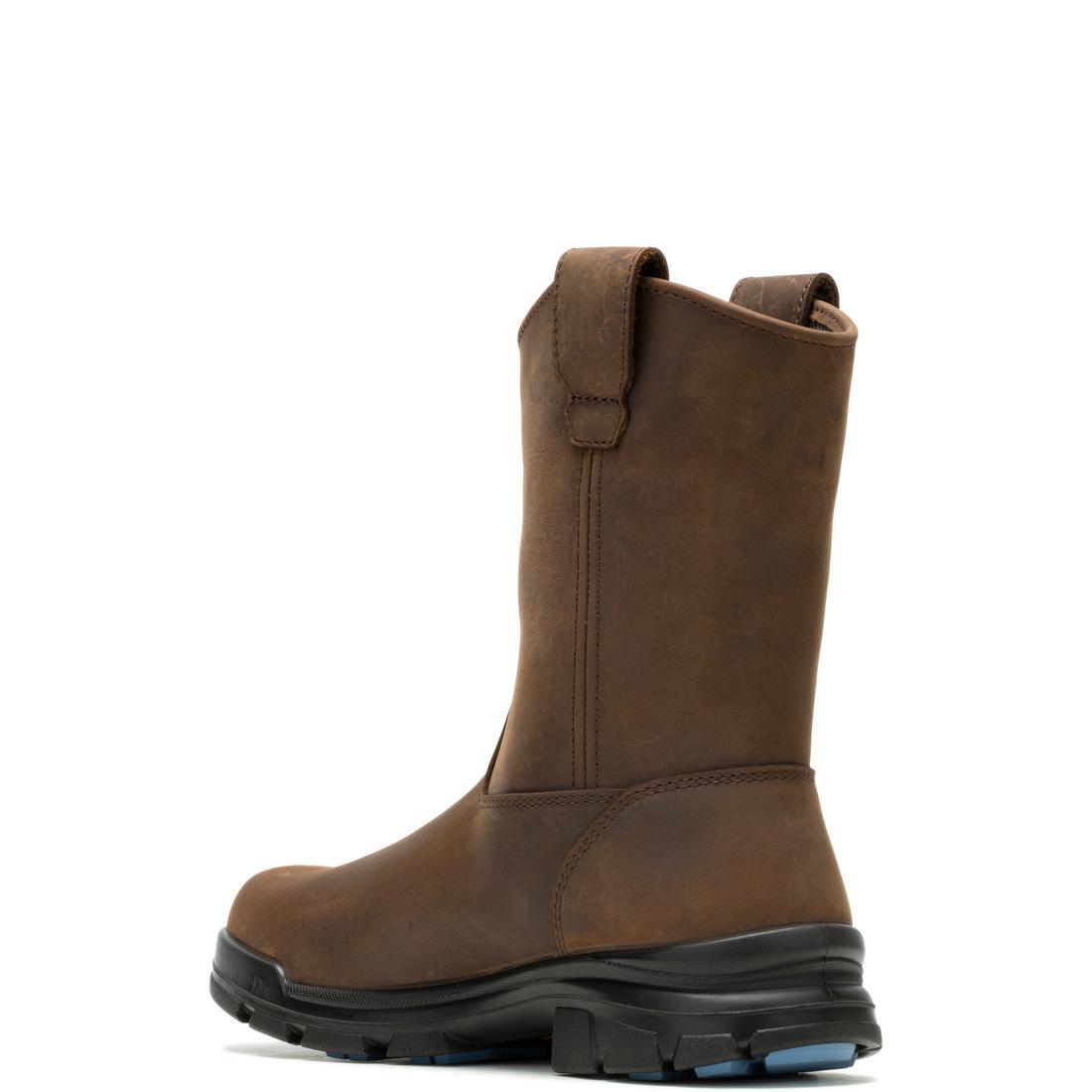 DuraShocks® SR Icon CarbonMax® Pull On Wellington Work Boots for Men - Waterproof, Slip Resistant, Dark Brown - Ideal for Construction, Farming & Outdoor Work