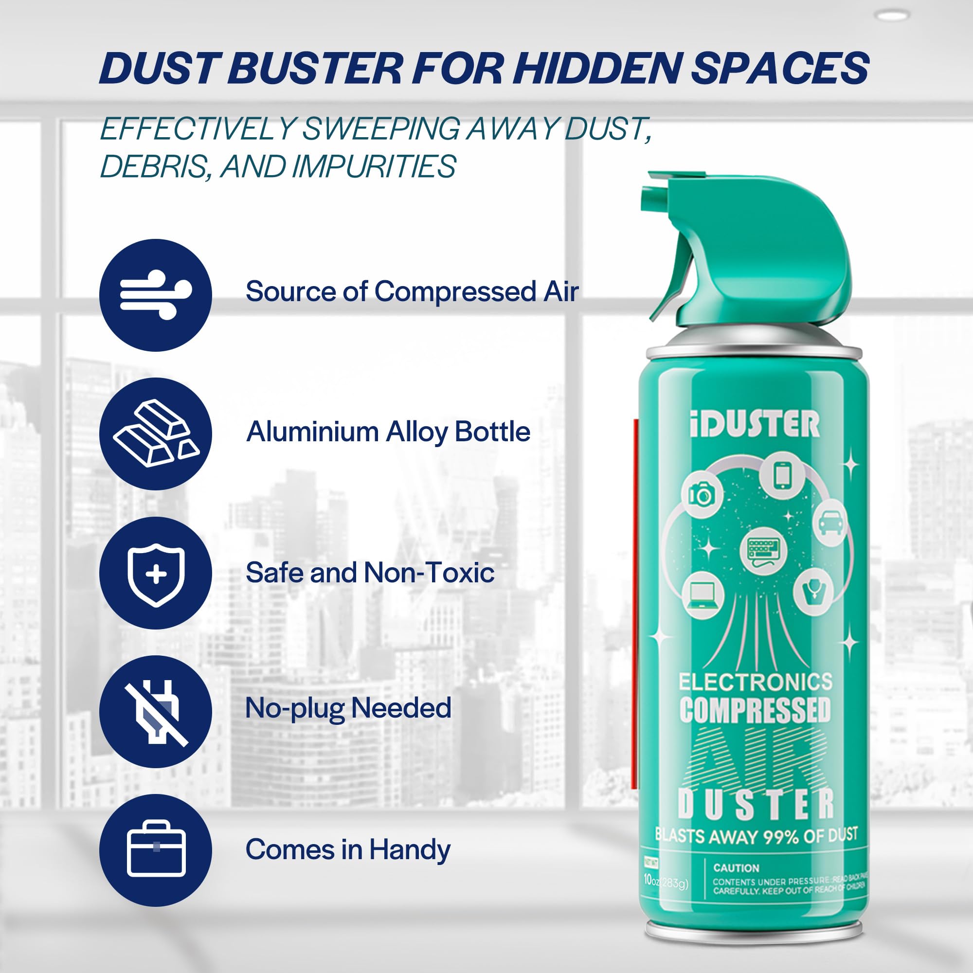 10oz Keyboard Cleaner Air Spray for Computers & Electronics - 3PCS Air Duster Can for PC, Laptop, Keyboard Cleaning - Perfect for Office, Home & Gaming Setup Maintenance