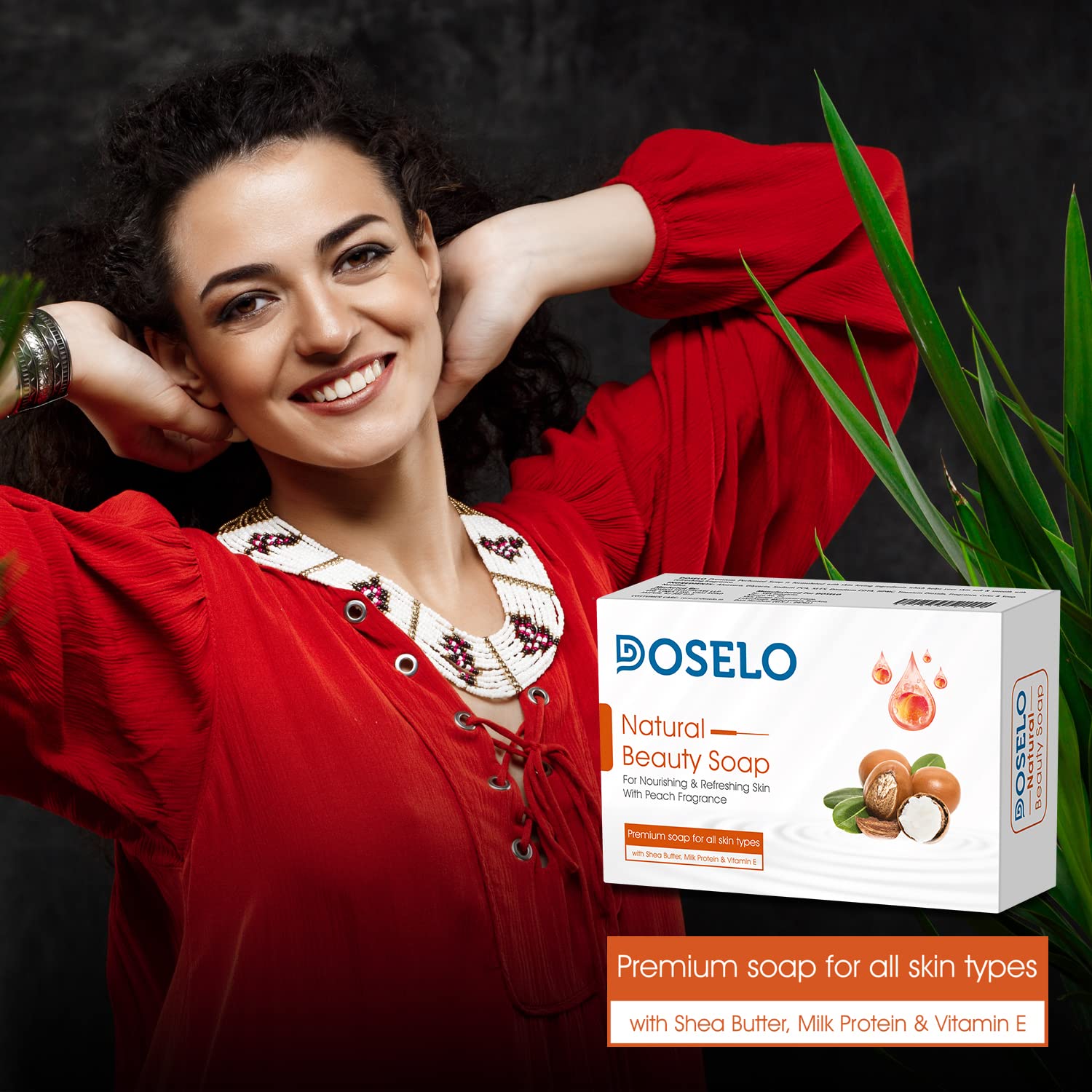 DOSELO Natural Beauty Soap for All Skin Types - Shea Butter & Milk Moisturizing Bar (Pack of 5) | Gentle Cleansing for Face & Body, Daily Skincare Routine