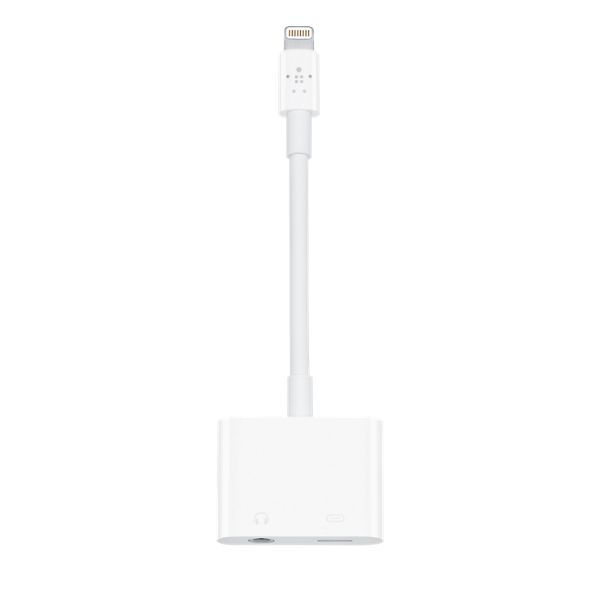 Belkin RockStar 3.5mm Audio Adapter with Dual Charging Port - Perfect for iPhone, iPad & Android Devices - Home, Office & Travel Use