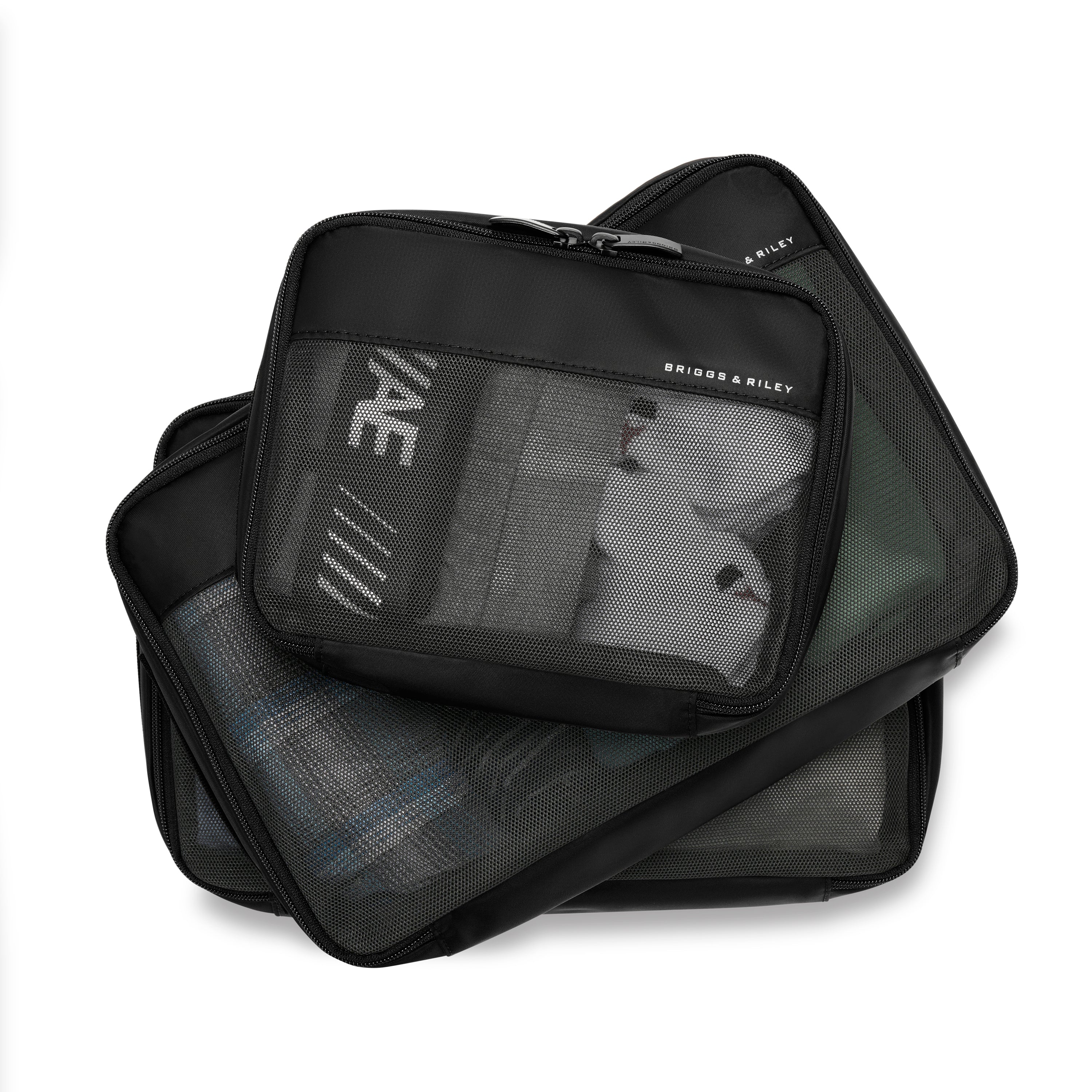 Briggs & Riley Premium Travel Packing Cubes Set - 4-Piece Carry On Organizer for Luggage & Suitcases | Perfect for Business Trips, Vacations & Weekend Getaways