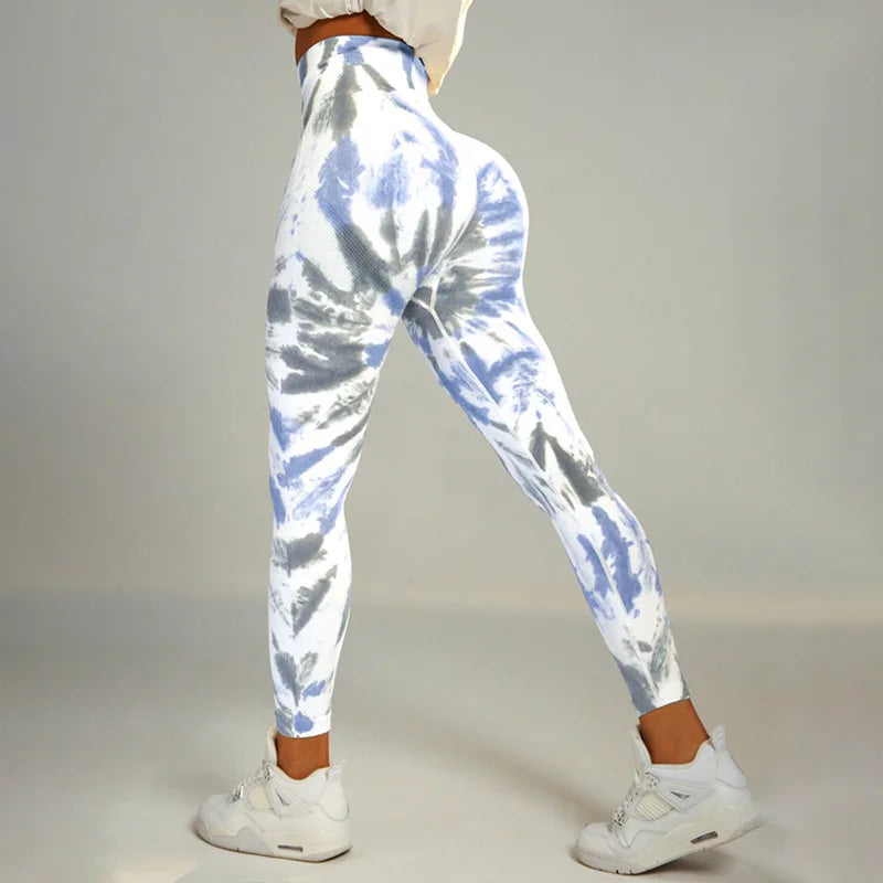 Tie Dye Yoga Pants for Women - High Waist Seamless Gym Leggings with Push Up Effect, Workout Tights for Fitness & Running | Perfect for Yoga, Gym, Pilates & Casual Wear