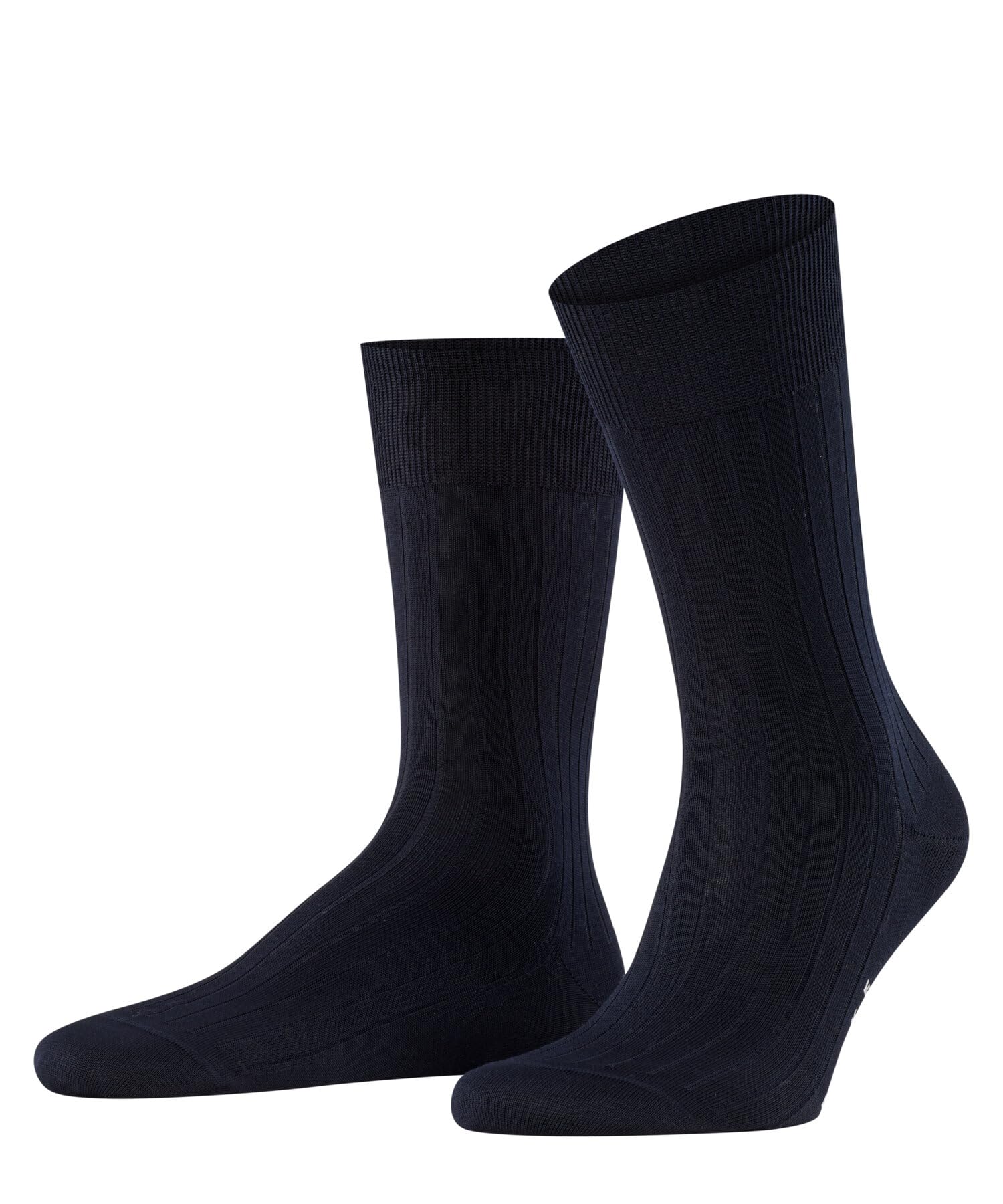 FALKE Men's Milano Socks - Dark Navy Blue Cotton Dress Socks for Business & Formal Wear - Comfortable & Durable for Office, Suits & Special Occasions