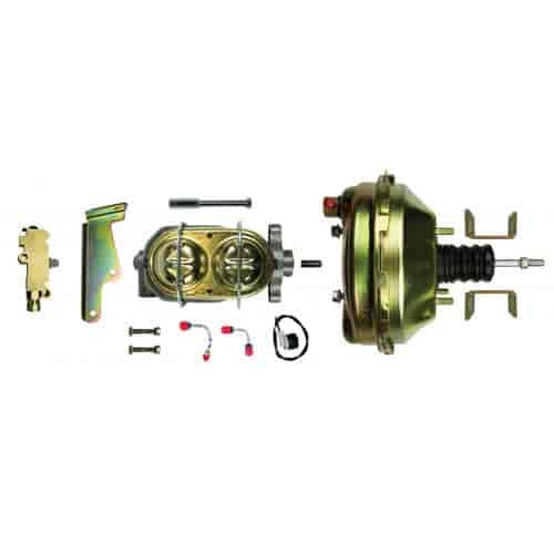 The Right Stuff G92210971 Complete Disc Front/Drum Rear Brake Booster Kit with Master Cylinder, Combination Valve & Steel Brake Lines - Perfect for Classic Car Restoration & Performance Upgrades