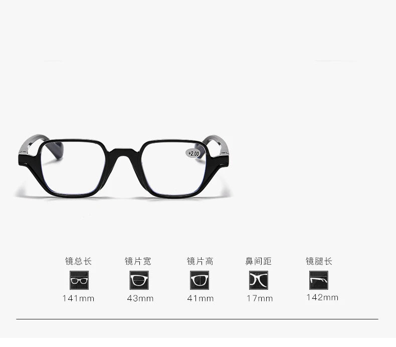 CCspace Women's Full Rim Square Polycarbonate Reading Glasses +1.00 to +4.00 Strength - Lightweight & Durable Eyewear for Reading, Computer Work & Daily Use
