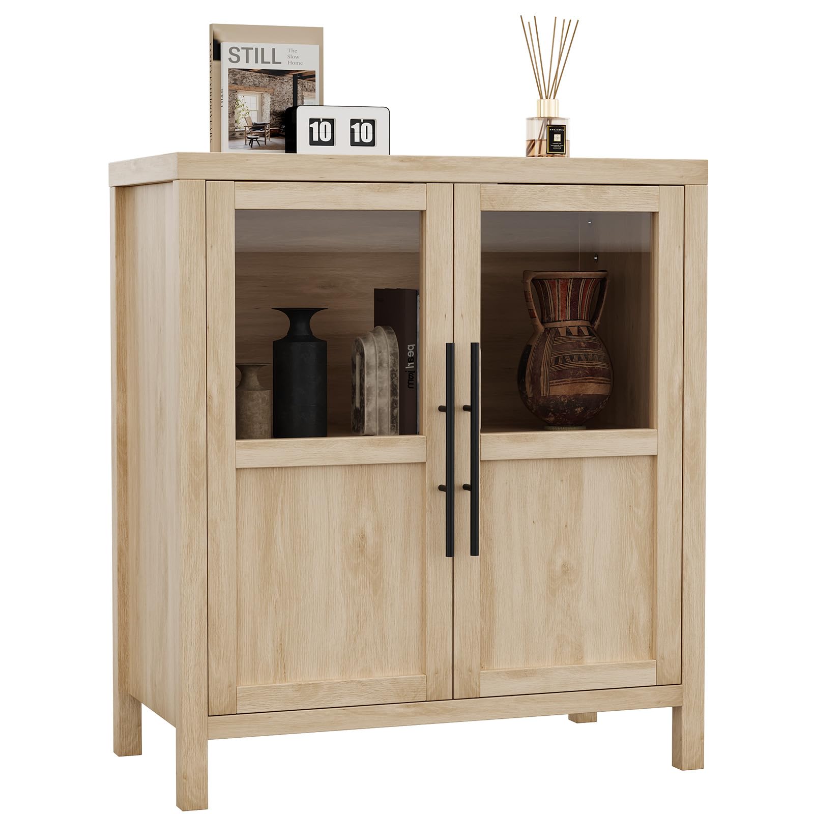 Modern Farmhouse Sideboard Buffet Cabinet with Glass Doors - 29