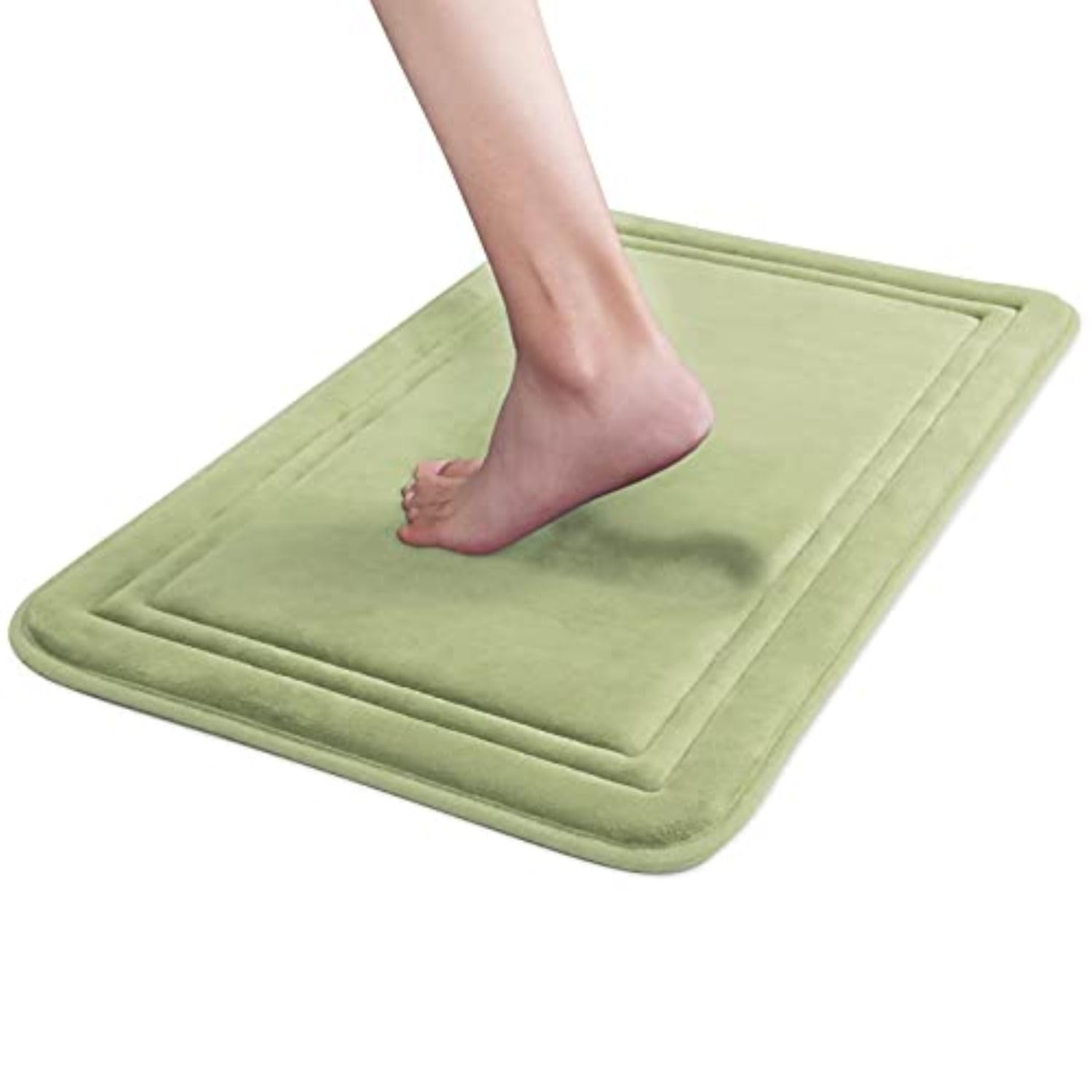 ITSOFT Memory Foam Bath Mat 59x23 Inches - Non-Slip Quick Dry Absorbent Bathroom Rug - Machine Washable Shower Mat for Bathroom Floor, Tub & Shower - Sage Green - Perfect for Spa-Like Relaxation and Safe Bathing Experience