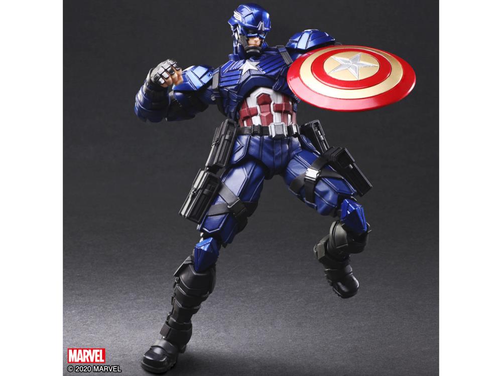 Bring Arts Marvel Universe Variant Captain America Action Figure by Square Enix - Collectible Anime-Style Superhero Toy for Display & Cosplay