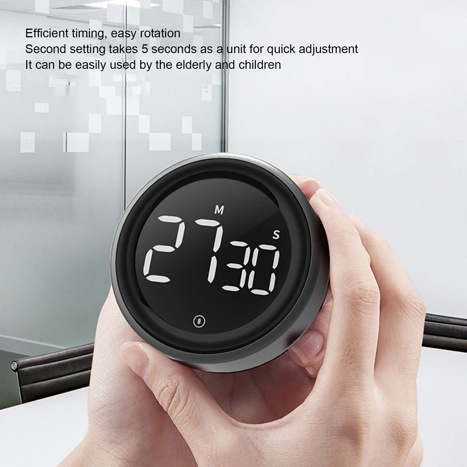 Digital Kitchen Timer with Large LCD Display - Countdown & Countup Cooking Timer, Alarm & Mute Function - Durable Aluminum Alloy + ABS for Baking, Cooking, Gym Workouts & Home Use