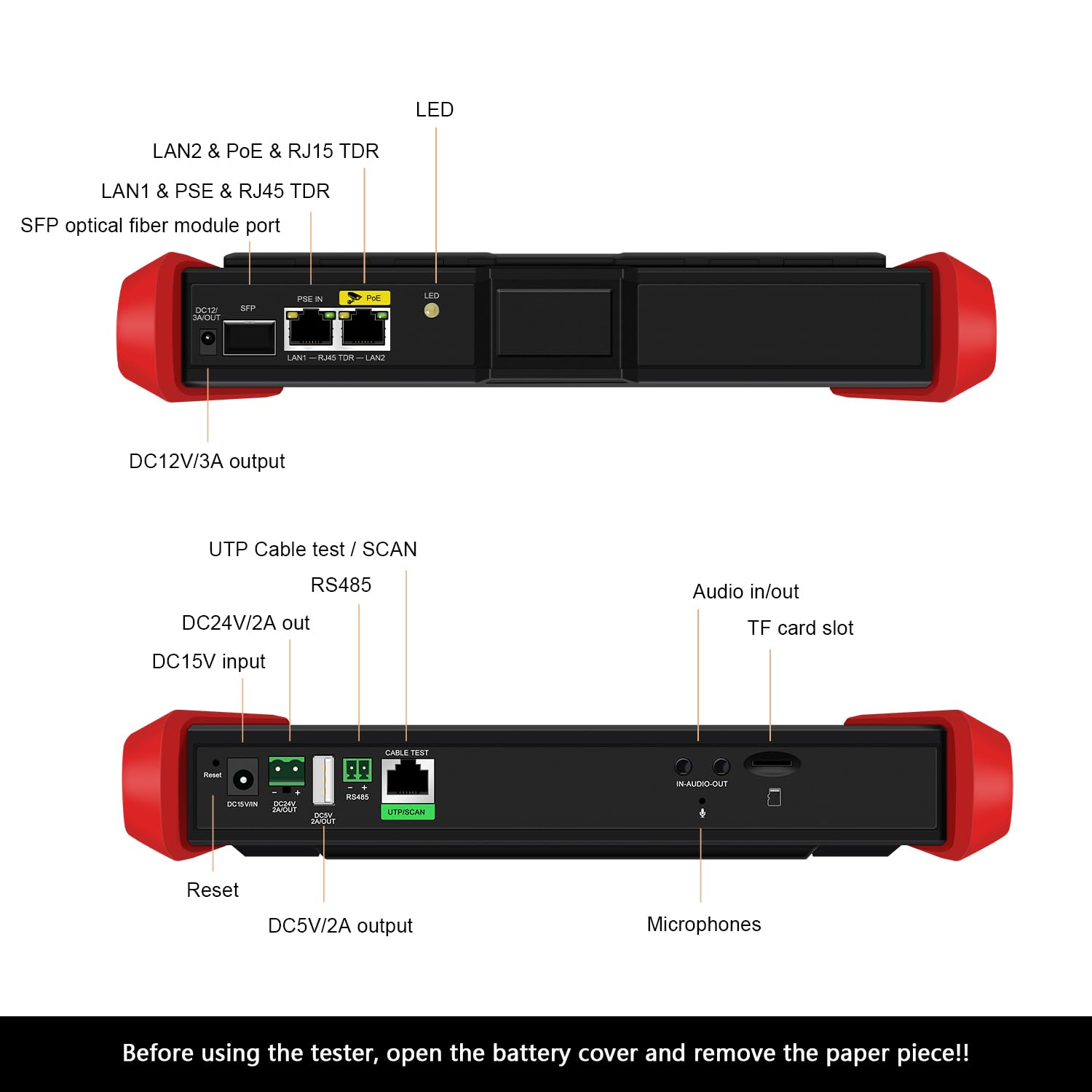 4K 12MP IP Camera Tester with 8