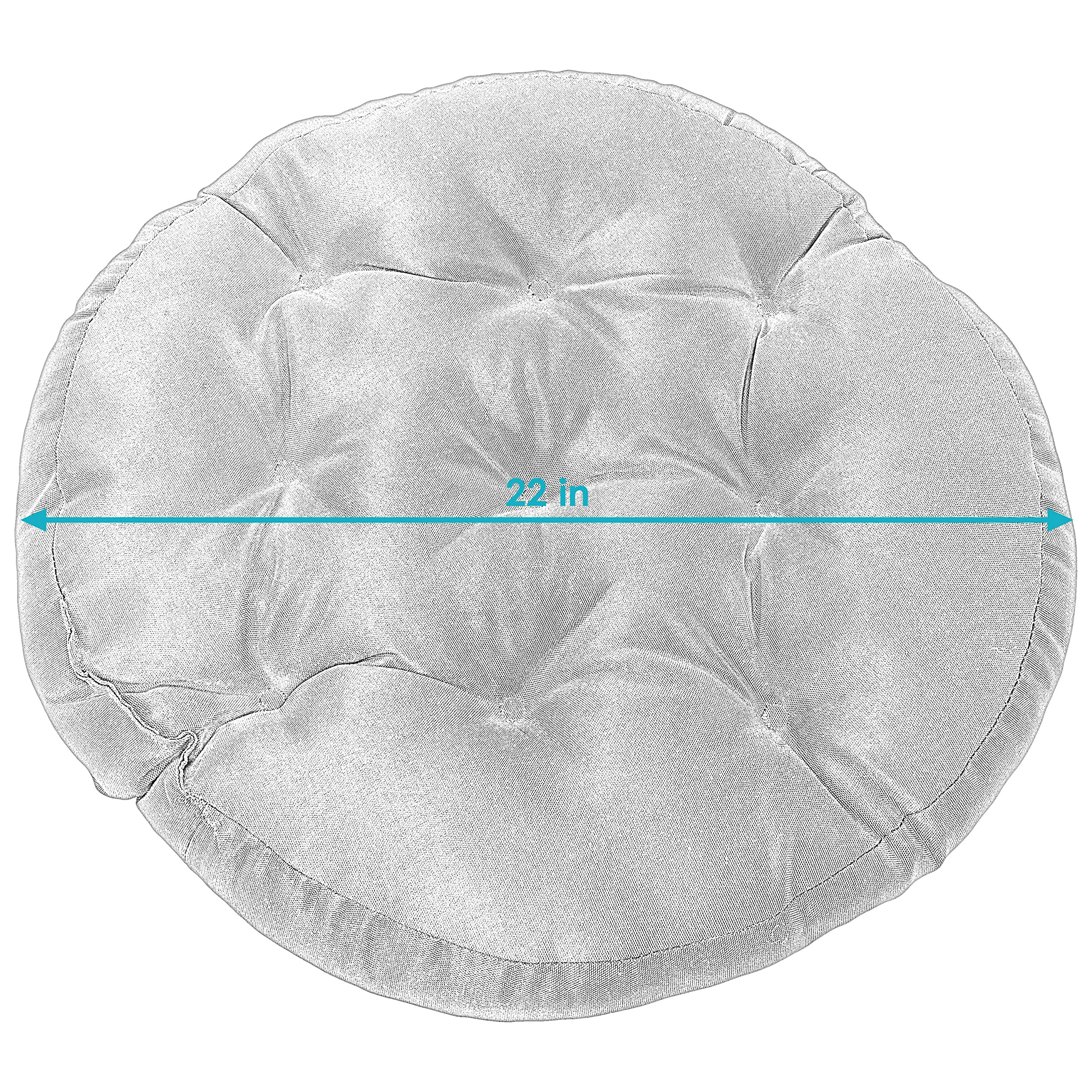 Sunnydaze Tufted Large Round Floor Cushion Set of 2 - 22-Inch Diameter Indoor/Outdoor Chair Cushions & Meditation Pillows - 300D Olefin with Polyester Fill - Chocolate Stripes - Perfect for Patio Lounging, Yoga, and Cozy Home Decor