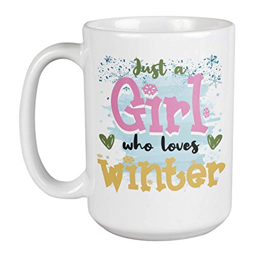 Cute Winter Snowflake Print Coffee & Tea Mug - 15oz Insulated Hot Cocoa Cup for Women & Girls | Perfect for Cozy Winter Mornings & Snowy Day Hot Drinks