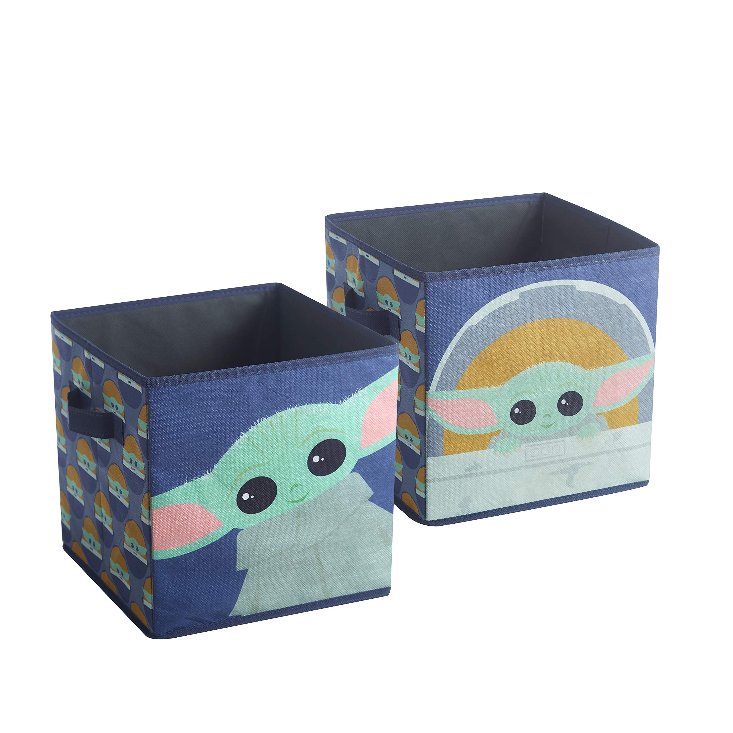 Star Wars The Mandalorian & The Child Storage Cubes Set of 2 - Durable Fabric Storage Bins with Handles for Kids Room Organization, Toy Storage & Home Decor - Perfect for Bedroom, Playroom & Closet Storage Solutions