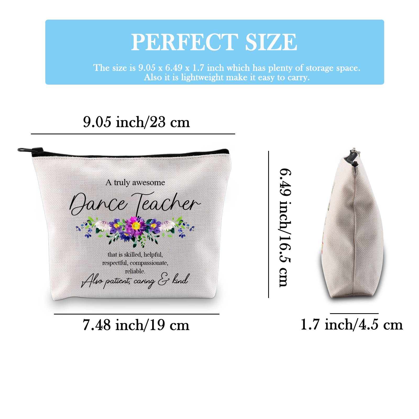 GJTIM Dance Teacher Gift - Stylish Cosmetic Bag & Zipper Pouch for Dance Instructors, Coaches, and Performers - Perfect Travel Case for Dance Classes, Rehearsals, and Competitions