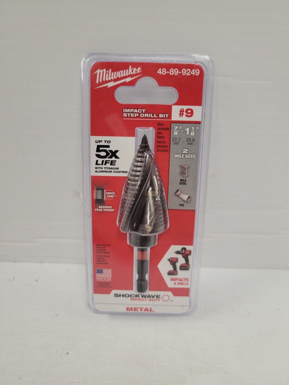 Milwaukee 48-89-9249 High-Speed Steel Drill Bit Set - Perfect for Metal, Wood, and Plastic Drilling - Ideal for DIY Projects and Professional Use