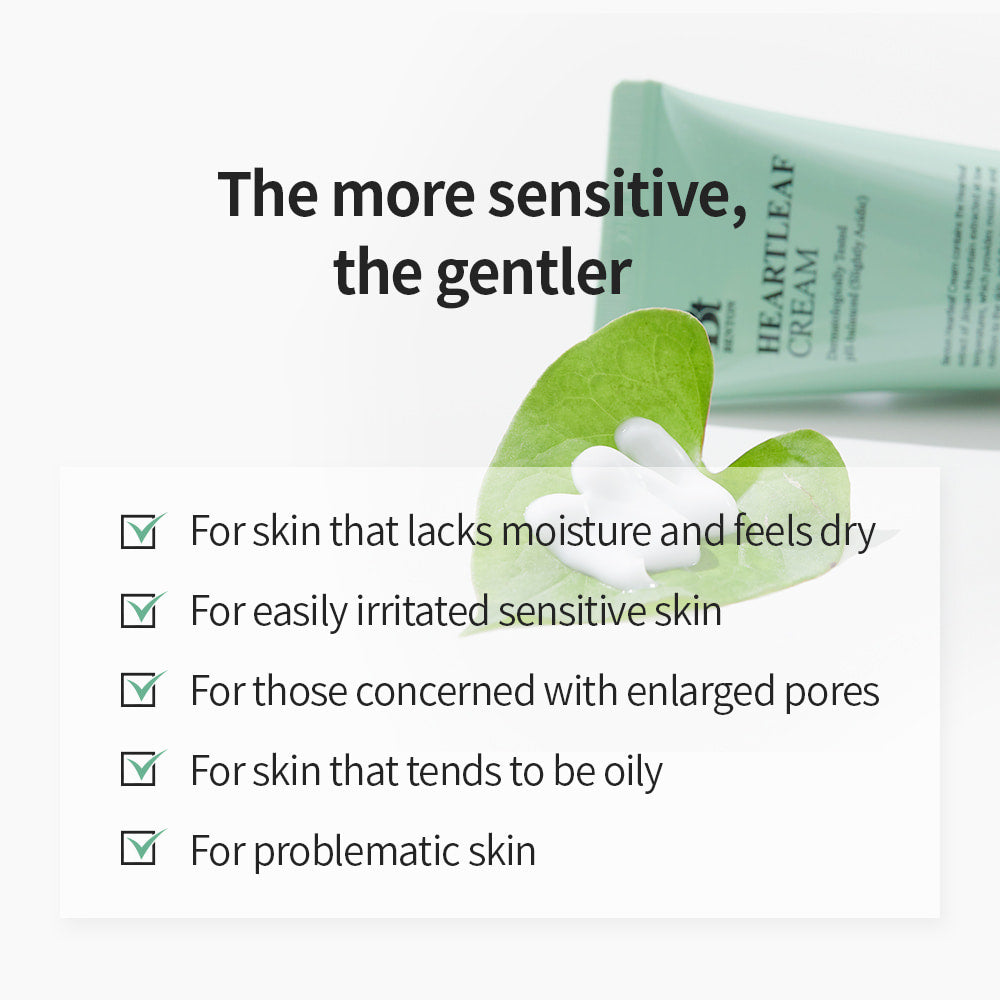 BENTON Heartleaf Soothing Cream 50g for Acne-Prone & Sensitive Skin - Hydrating & Calming Facial Moisturizer for Daily Skincare Routine