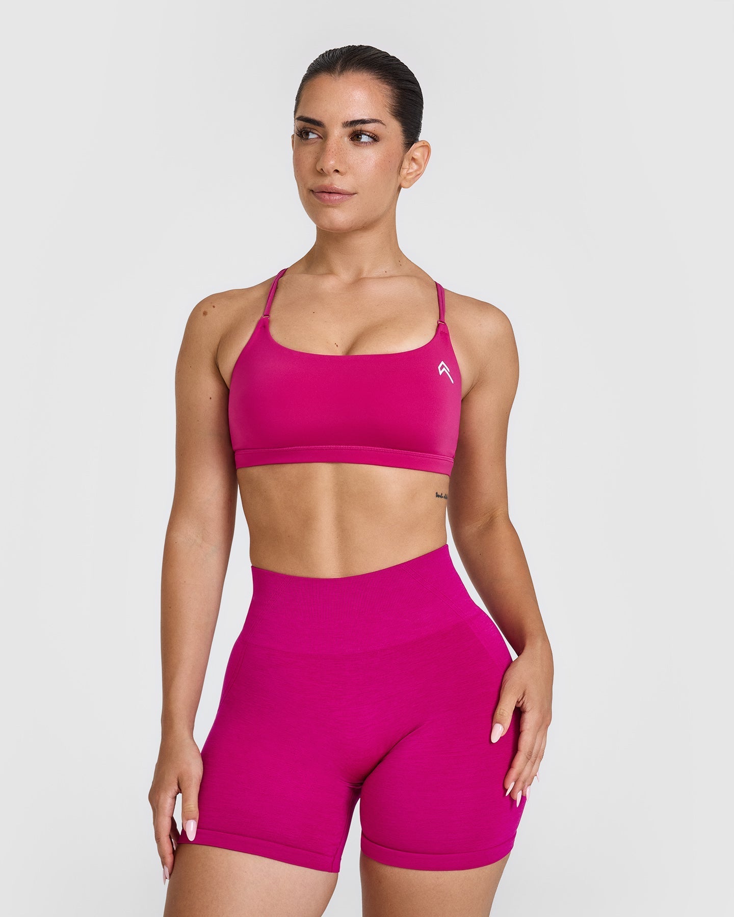 Everyday Comfort Cross Over Bralette - Soft Wireless Support in Fuchsia Pink for Yoga, Lounge & Sleepwear