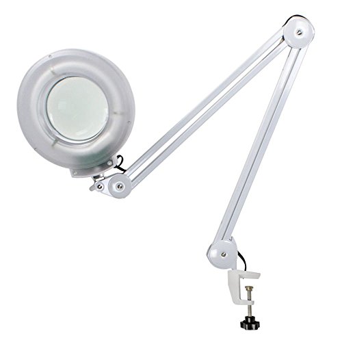 Professional 5X LED Magnifying Lamp with Adjustable Swivel & Swing Arm - Perfect for Spa, Salon, Nail Care & Detailed Work (Makeup, Tattoo, Crafts)