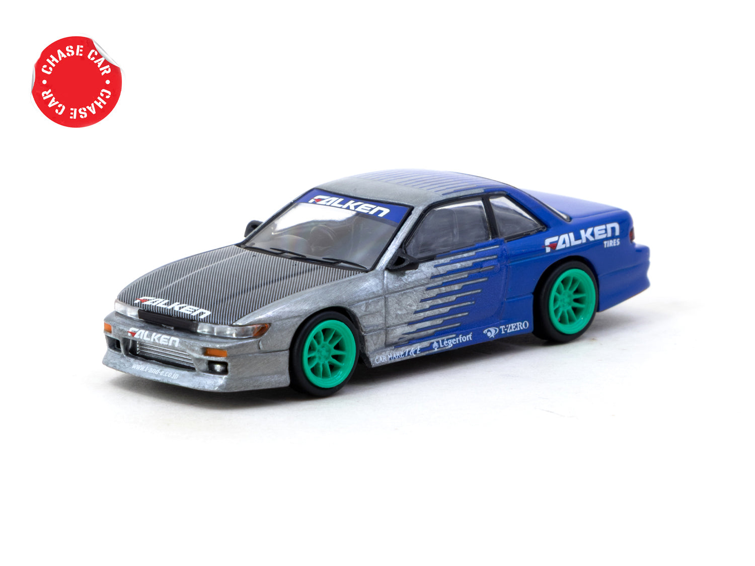 Tarmac Works 1/64 Scale VERTEX Nissan Silvia S13 Falken Drift Car Diecast Model - Perfect for Collectors & Drifting Enthusiasts