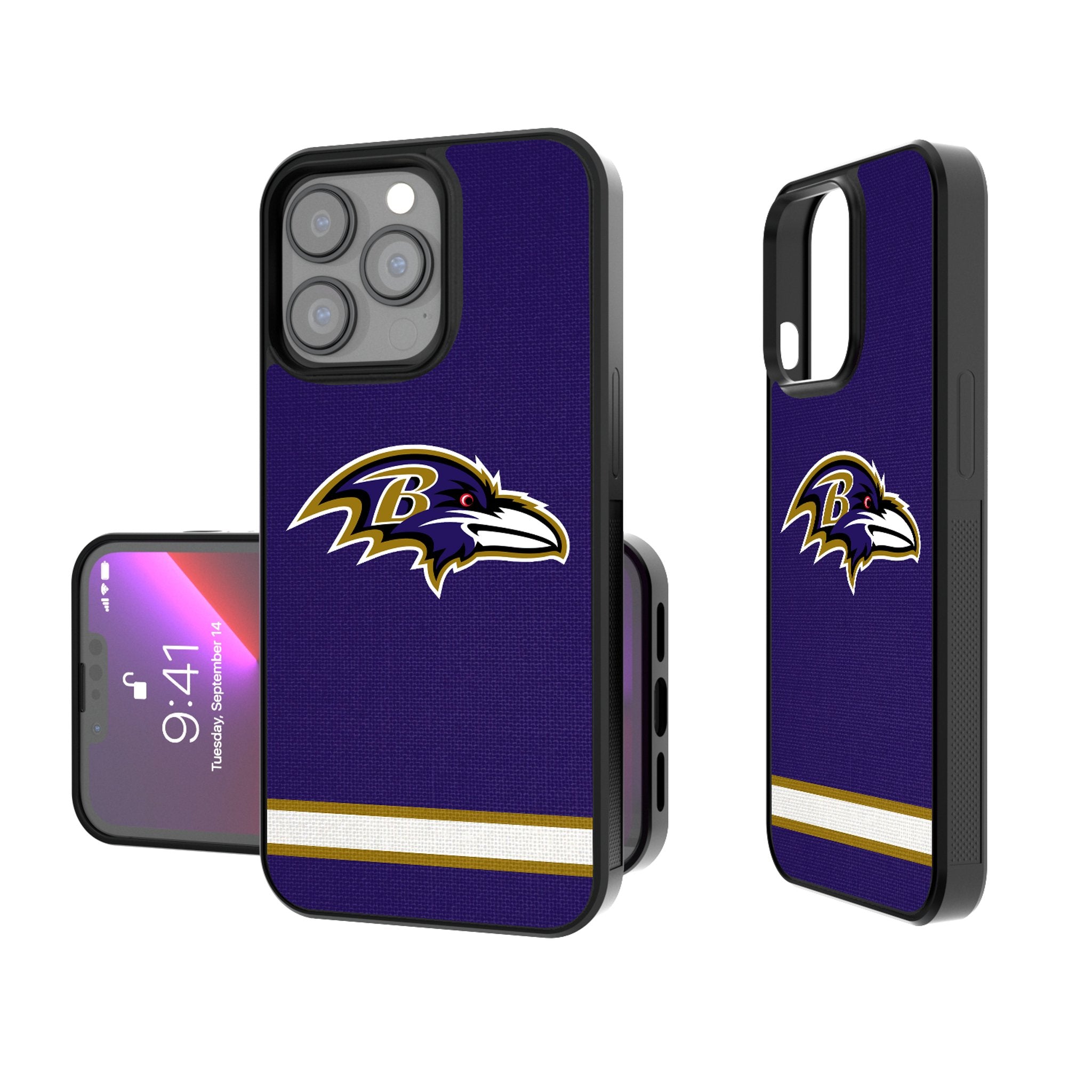 Baltimore Ravens Stripe Bump Phone Case - Shockproof Protective Cover for iPhone & Samsung - Perfect for Football Fans & Game Day