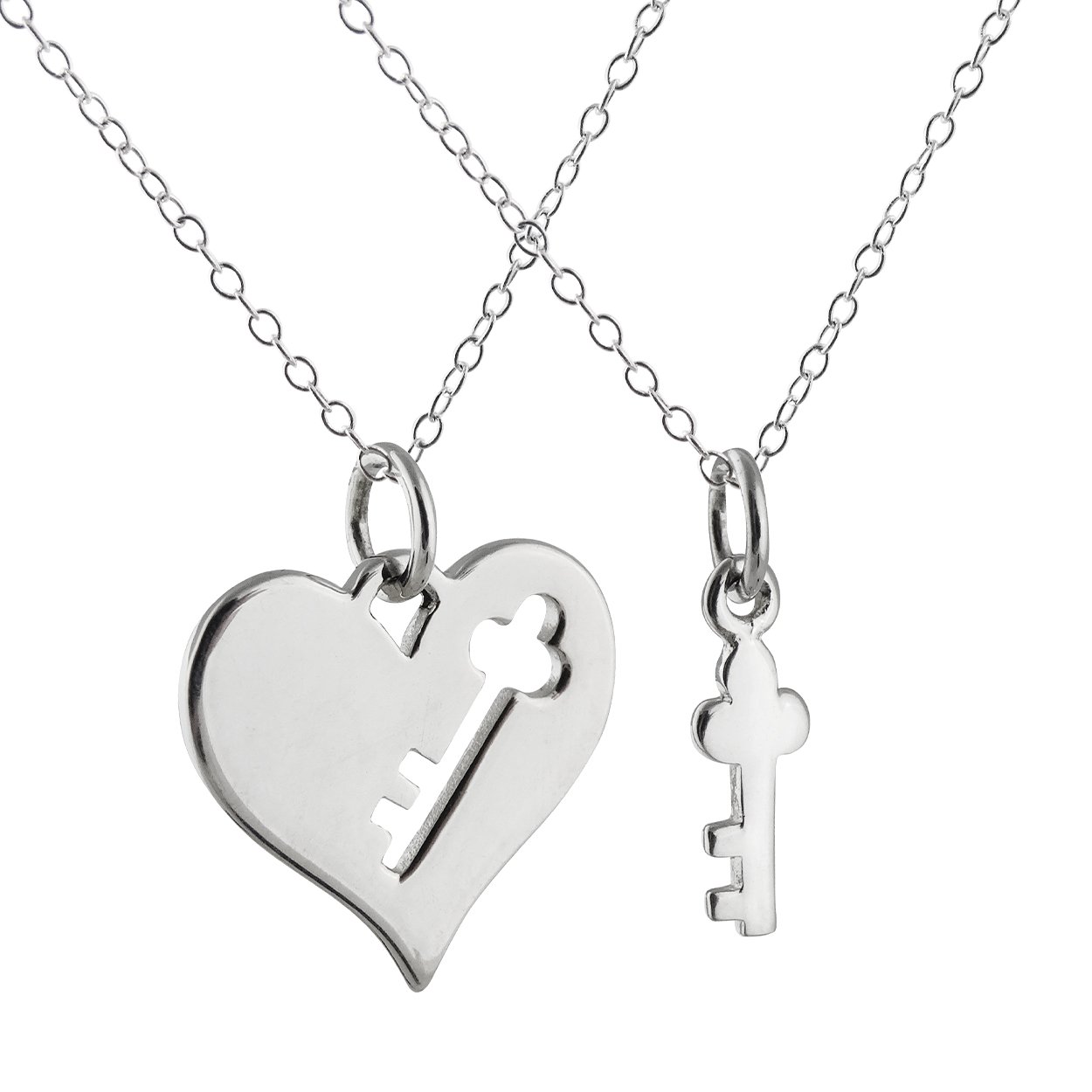 FashionJunkie4Life Sterling Silver Love Heart Pendant Necklace for Women - 18