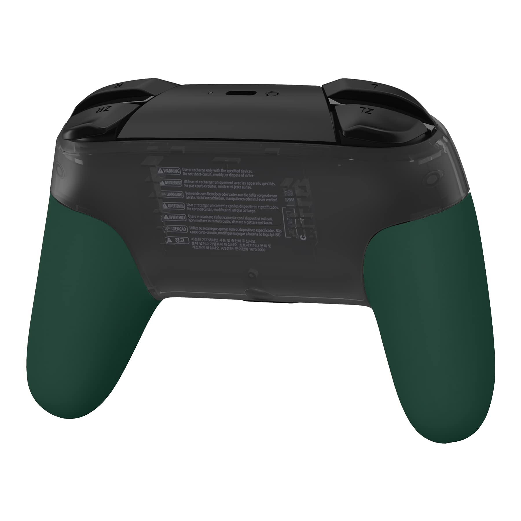 ExtremeRate Racing Green Soft Touch Replacement Handles for Nintendo Switch Pro Controller - DIY Grip Shell (Controller Not Included) - Perfect for Gaming, Long Sessions & Enhanced Comfort