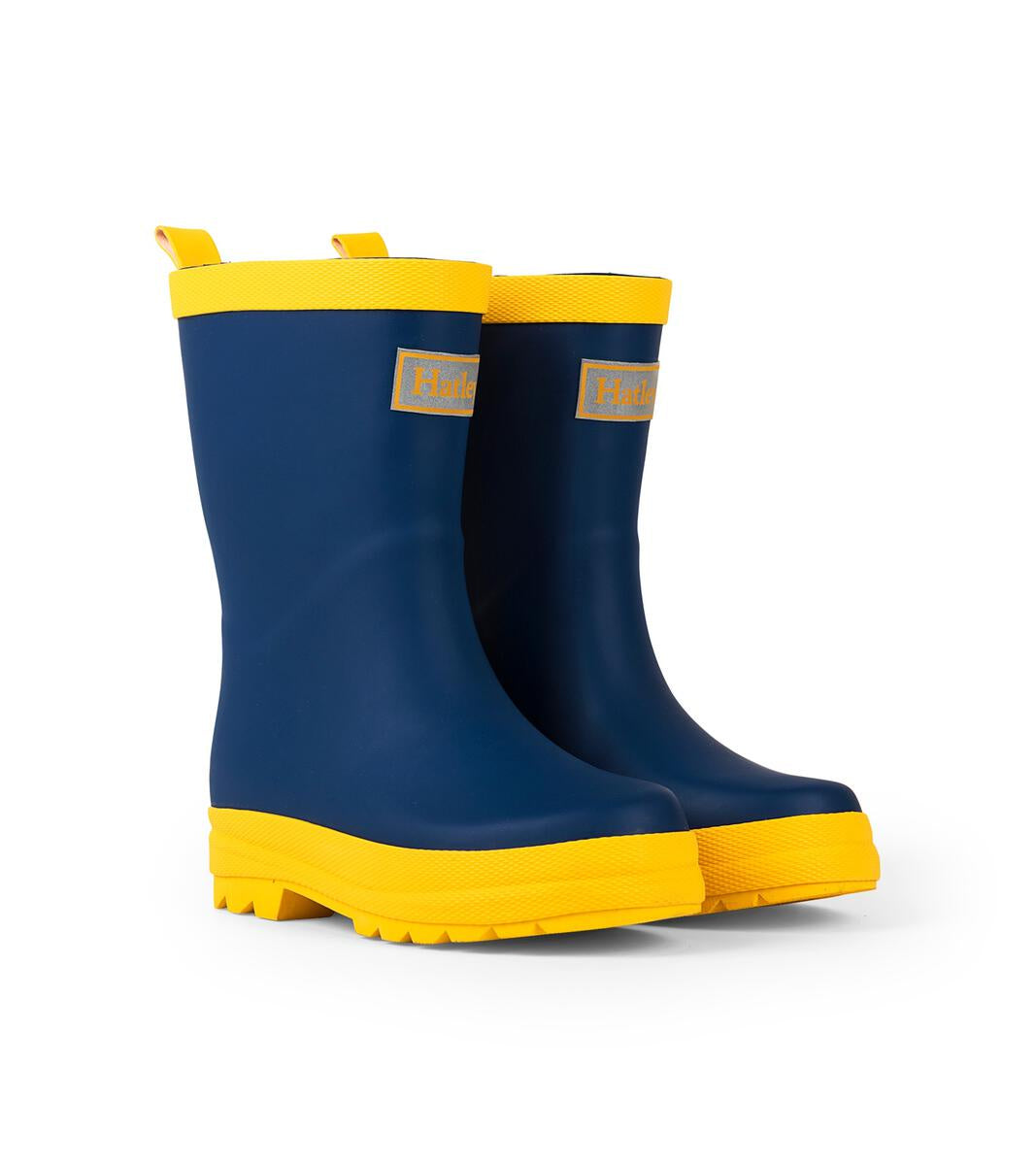 Hatley 21 Navy & Yellow Matte Rain Boots for Women - Waterproof Rubber Boots for Rainy Days, Gardening & Outdoor Activities