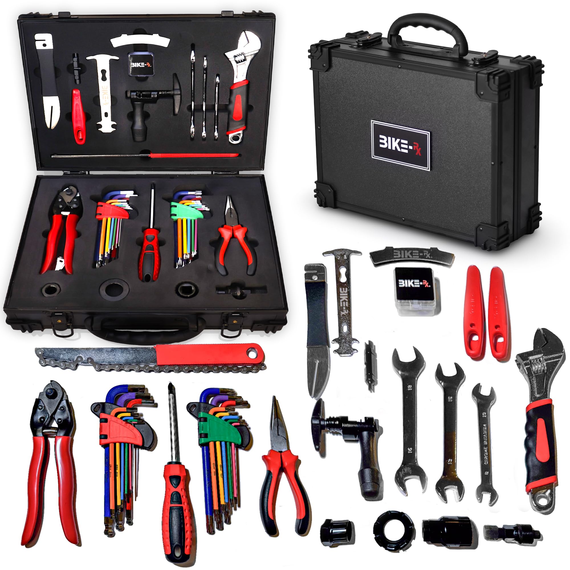 Elite 37-Piece Bike Tool Kit - Professional Bicycle Repair Set for Mountain, Road, BMX & E-Bikes | Includes Chain Breaker, Tire Repair Tools & Lockable Case | Perfect for Home Mechanics & On-the-Go Repairs