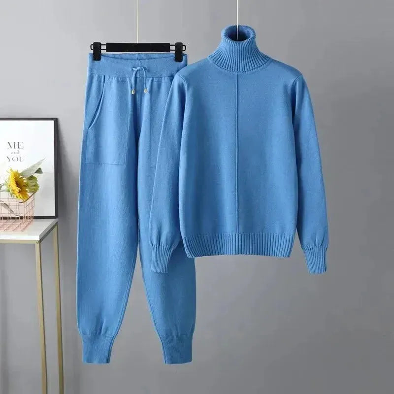 Women's Casual Knit Two Piece Set - Soft & Comfortable Sweater and Pants Outfit for Lounge, Travel & Everyday Wear