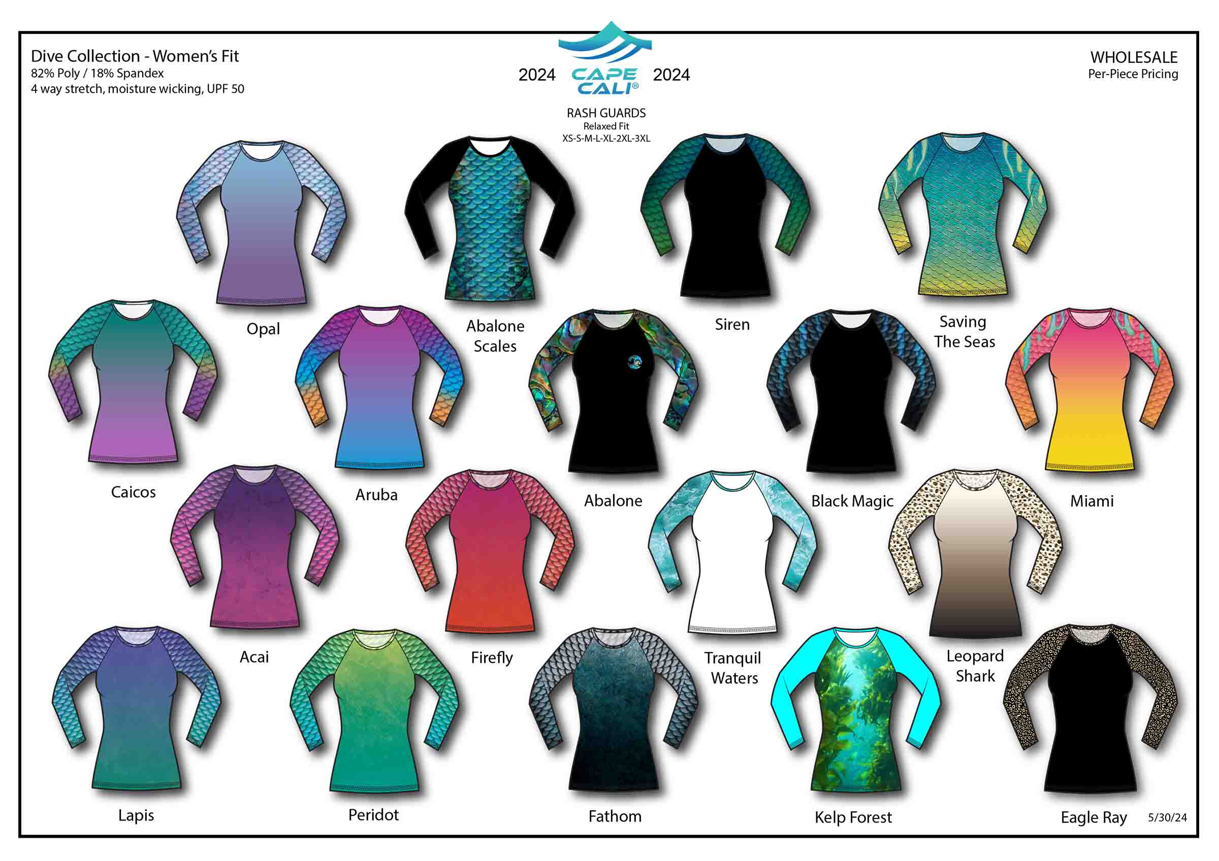 2.5 Wholesale Bulk Rash Guards - 20+ Pieces Mix & Match for Men, Women & Kids - UPF 50+ Sun Protection for Swimming, Surfing & Outdoor Activities