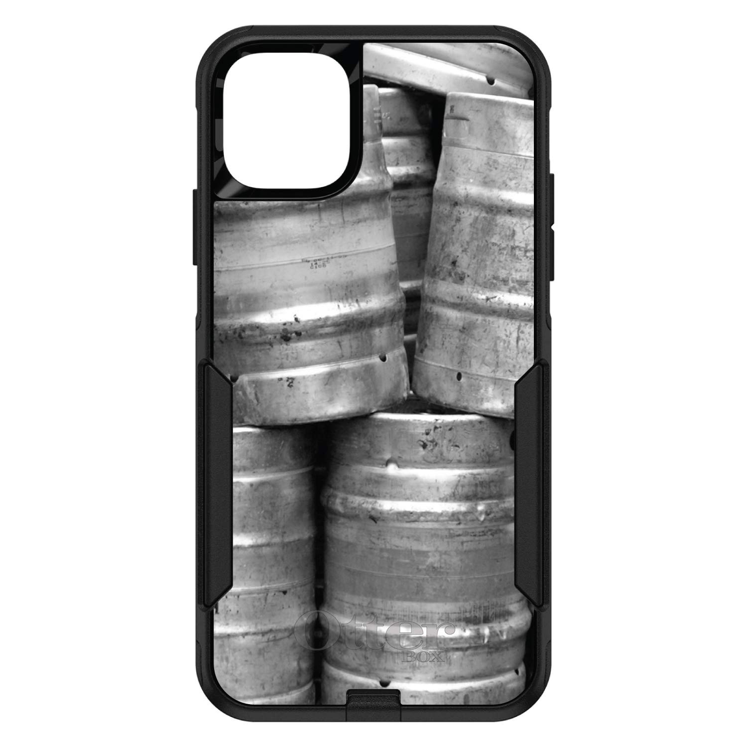 DistinctInk iPhone 12 Pro MAX Case (6.7 Inch) - Durable Protective Cover Replacement for OtterBox Commuter - Custom Black Beer Keg Design - Perfect for Work, Travel & Outdoor Activities