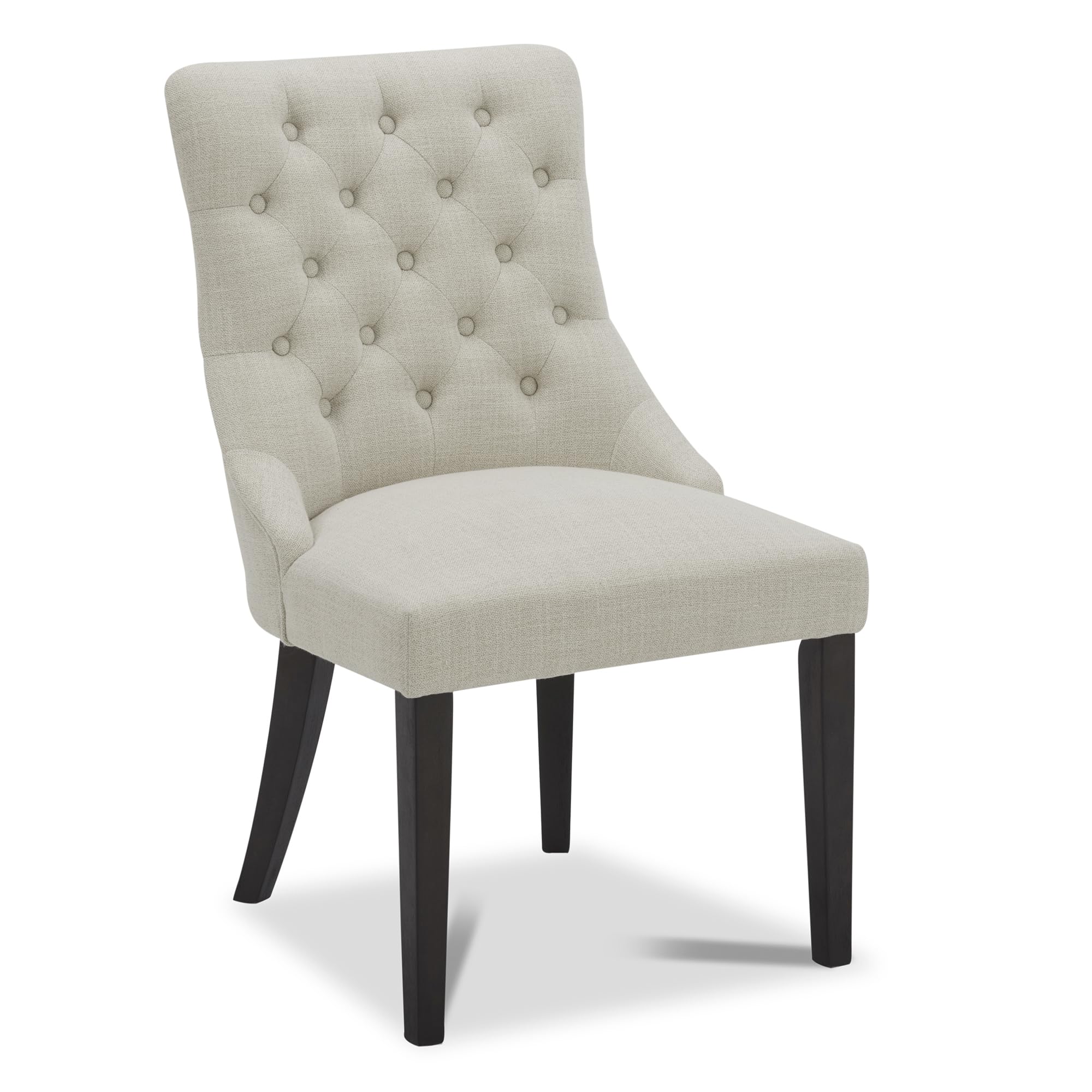 CHITA Farmhouse Tufted Dining Chairs Set of 2 - Modern Upholstered High Back Fabric Dining Room Chairs in Linen - Perfect for Kitchen, Dining Room, and Farmhouse Decor