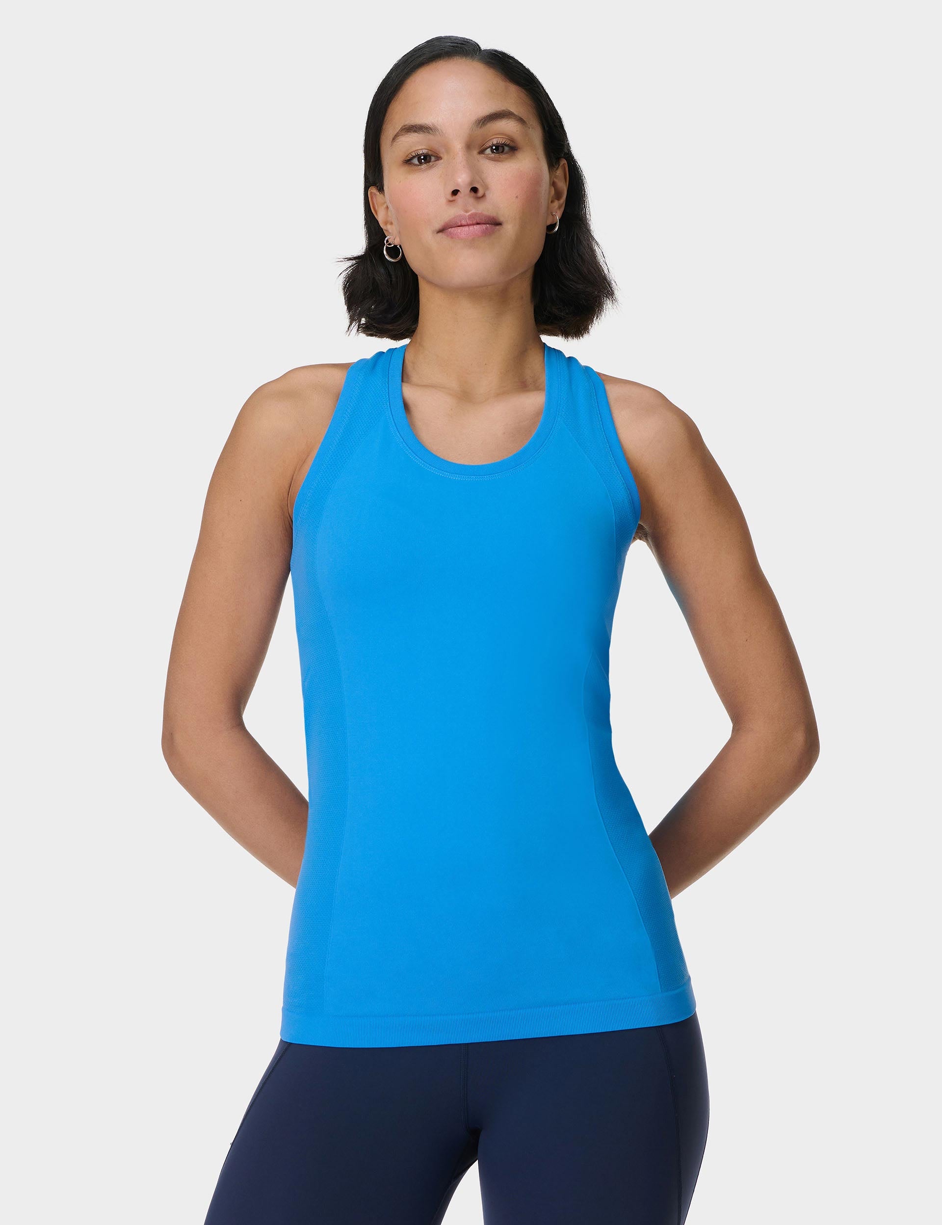 Breathable Seamless Gym Vest for Men & Women - Moisture-Wicking Workout Tank Top in Tidal Blue - Perfect for Running, Yoga & Fitness Training