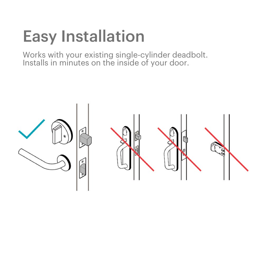 August Home Smart Lock Pro with Connect Hub - Secure Keyless Entry Wi-Fi Smart Lock - Compatible with Alexa & Google Assistant - Silver - Perfect for Home, Office & Vacation Rentals