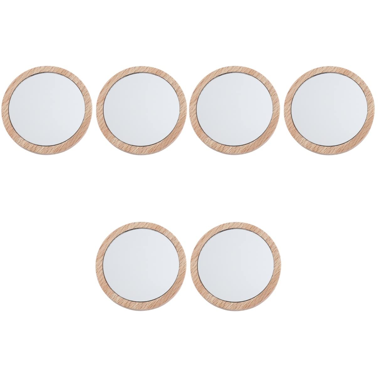 FRCOLOR 6 Pack Round Compact Makeup Mirror - Small Handheld Mirror for Travel, Purse & Vanity - Mini Portable Cosmetic Mirror for Touch Ups On The Go