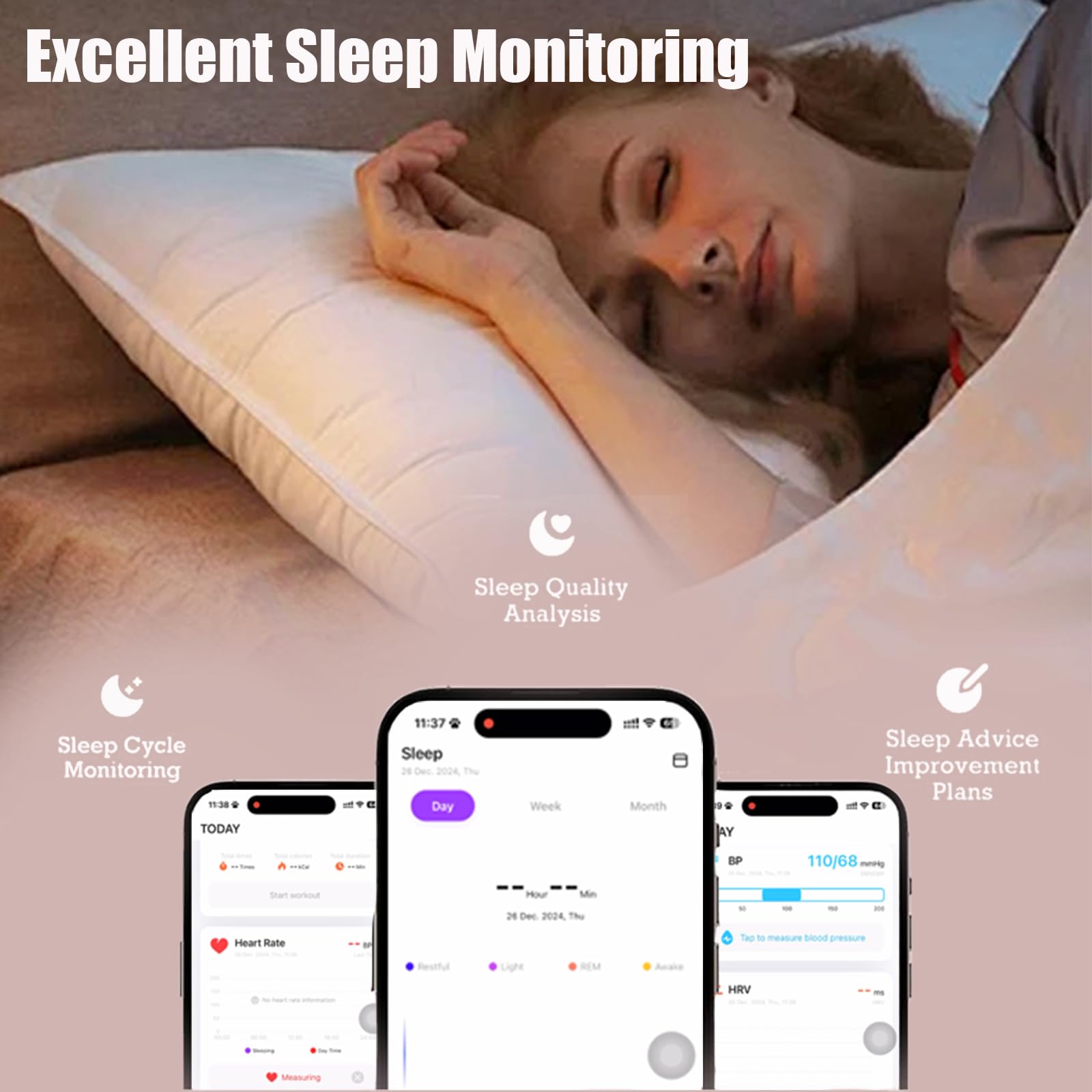 Smart Rings for Men & Women - Waterproof Health Tracker with Heart Rate Monitor - Fitness & Sleep Activity Tracking - Perfect for Workouts, Daily Wear & Gift Giving