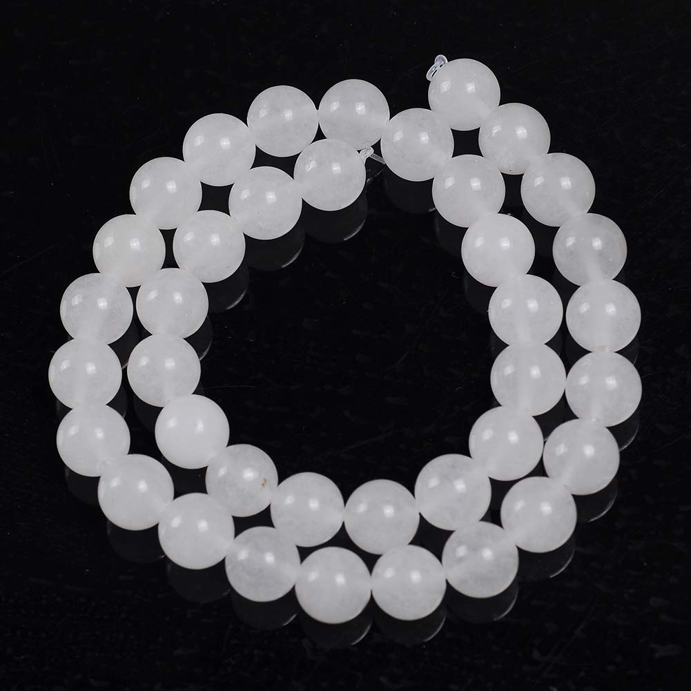 6mm Natural White Chalcedony Agate Gemstone Loose Beads - Healing Crystal Energy Stones for Jewelry Making, DIY Crafts (1 Strand 15