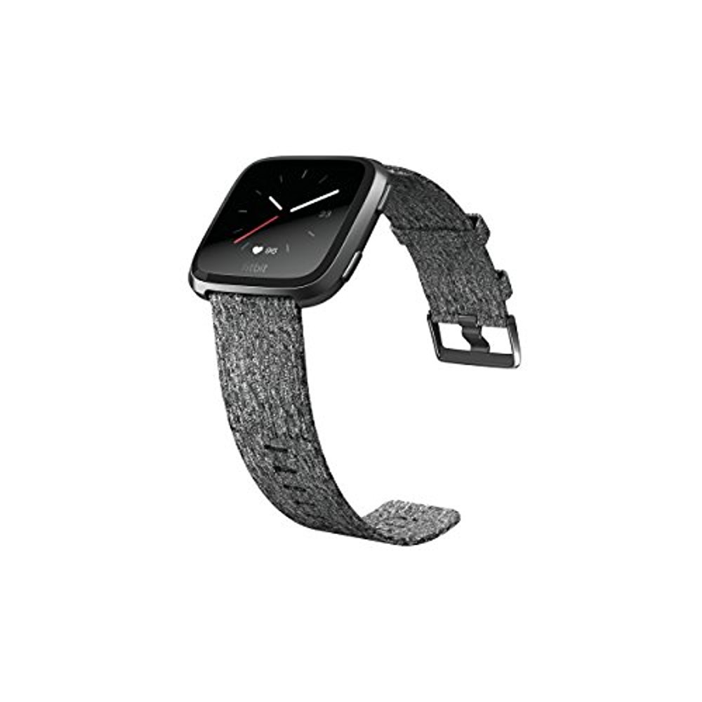 Fitbit Versa Special Edition Smart Watch - Charcoal Woven with S & L Bands | Heart Rate Monitor, Fitness Tracker, Sleep Tracking | Perfect for Workouts, Running & Daily Activity Tracking