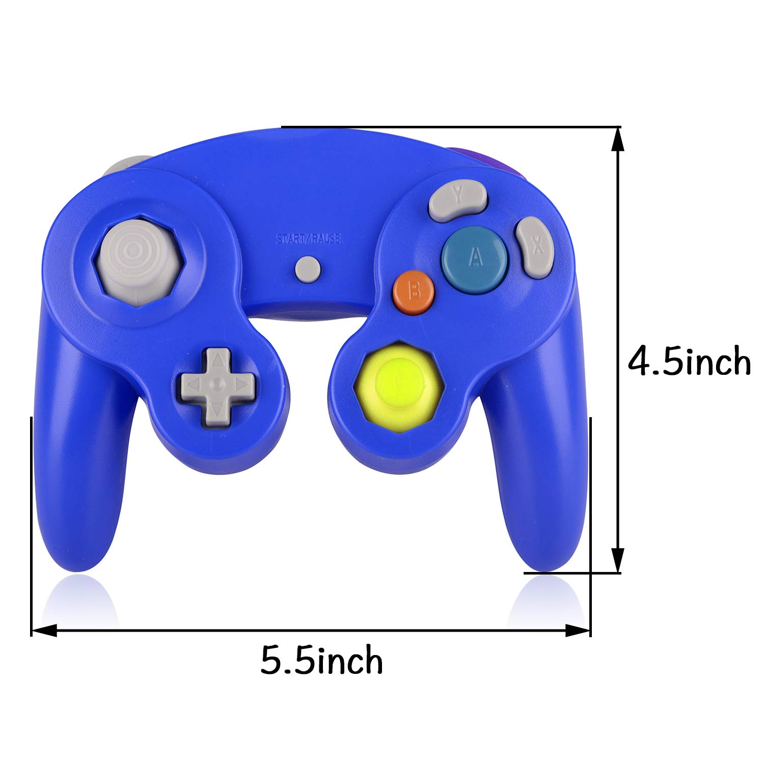2 Pack Classic Shock Joypad Wired Controller for Wii & NGC Gamecube - Red & Blue | Perfect for Retro Gaming & Multiplayer Sessions