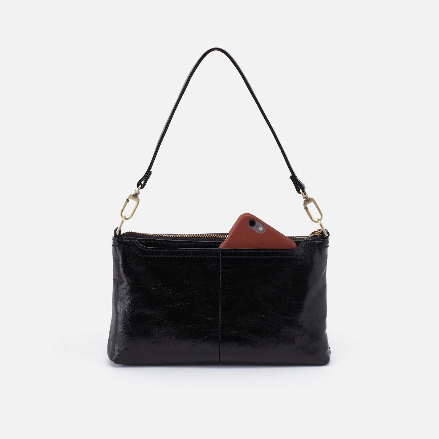Darcy Crossbody Bag in Polished Leather - Black | Stylish Women's Shoulder Purse for Work, Travel & Everyday Use