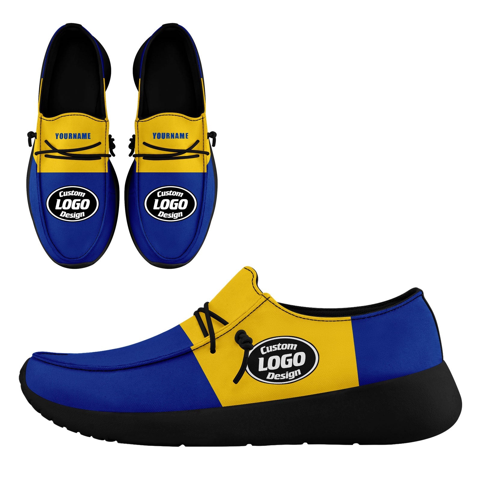Custom Los Angeles Blue & Yellow Personalized Sneakers - FN018 D020278 - Size 15 - Unique Custom Online Design for Streetwear & Casual Fashion