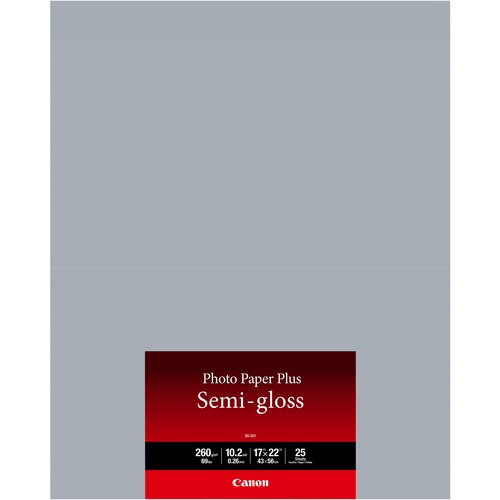 Canon SG 201 Photo Paper Plus Semi Gloss - 17x22 Inches, 25 Sheets - Premium Inkjet Paper for Stunning Photo Prints, Ideal for Home Printing, Photography Projects & Professional Presentations