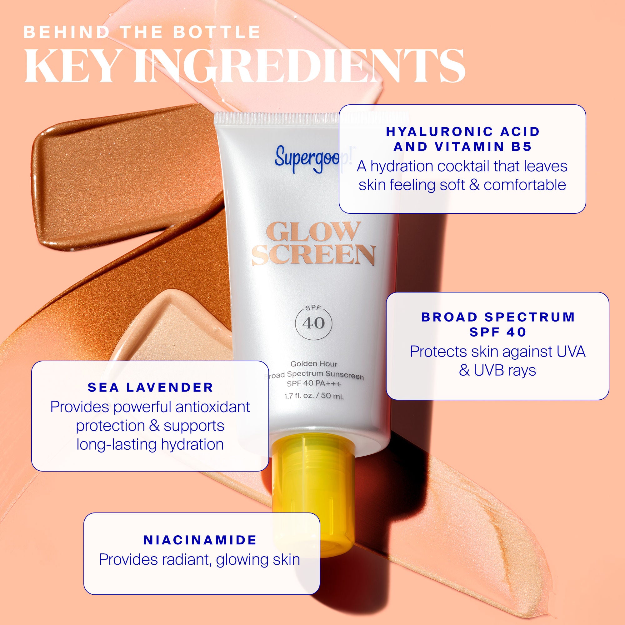Supergoop! Glowscreen SPF 40 Hydrating Face Sunscreen with Dewy Finish - Broad Spectrum UVA/UVB Protection, Vitamin B5 & Hyaluronic Acid - Perfect for Daily Wear Under Makeup or as a Standalone Glow Booster