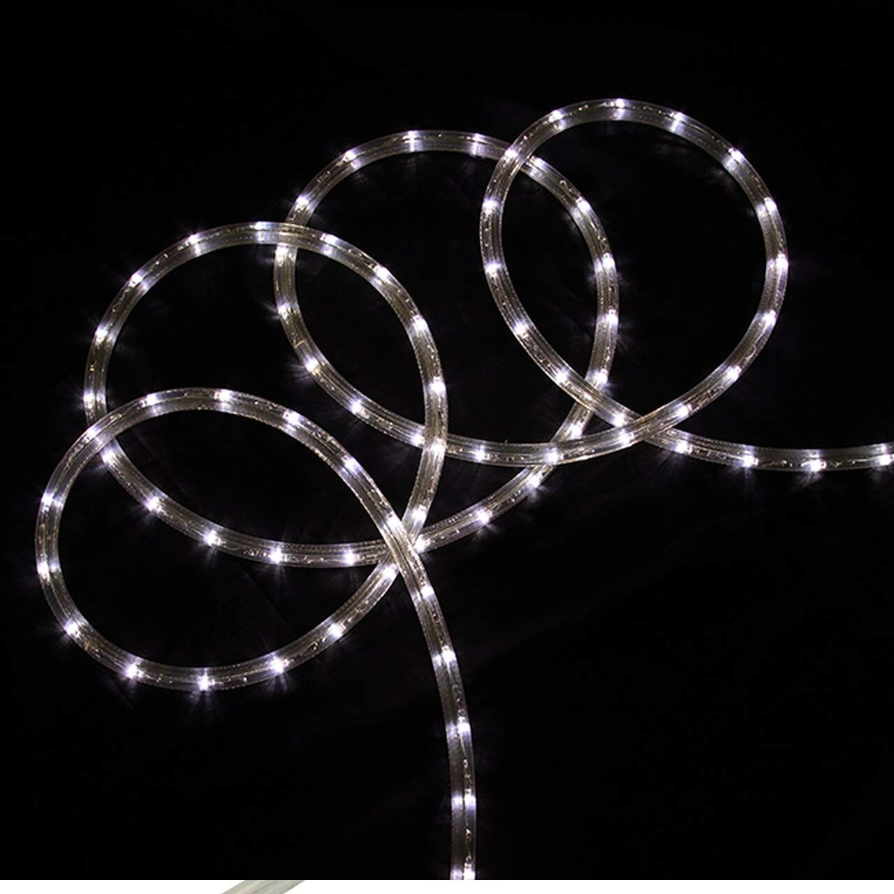 100ft Pure White LED Christmas Rope Lights - Outdoor/Indoor Waterproof Holiday Decorations for Xmas Tree, Patio, Garden, and Party Decor