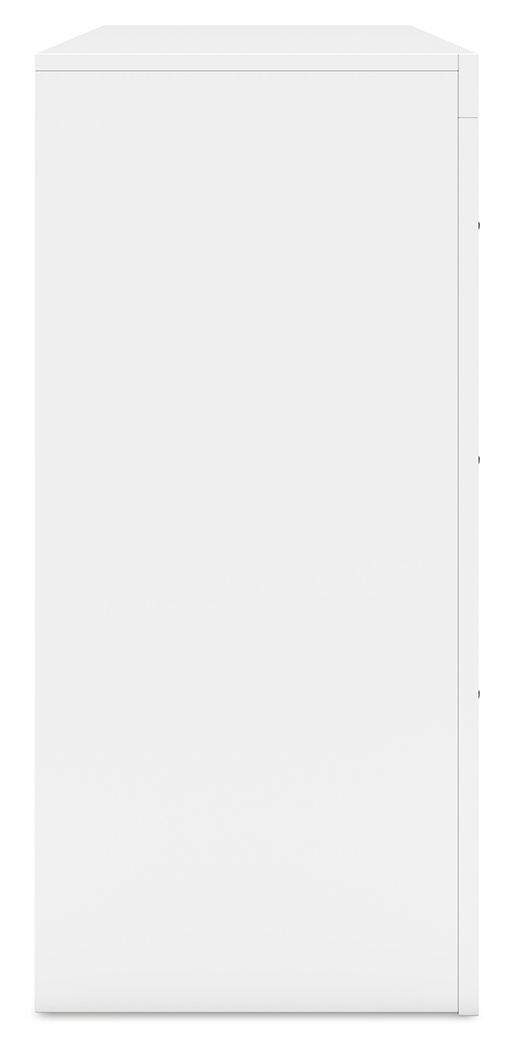 Binterglen White Dresser - Modern 6-Drawer Chest for Bedroom, Nursery & Closet Organization | Solid Wood Storage Furniture for Home Decor