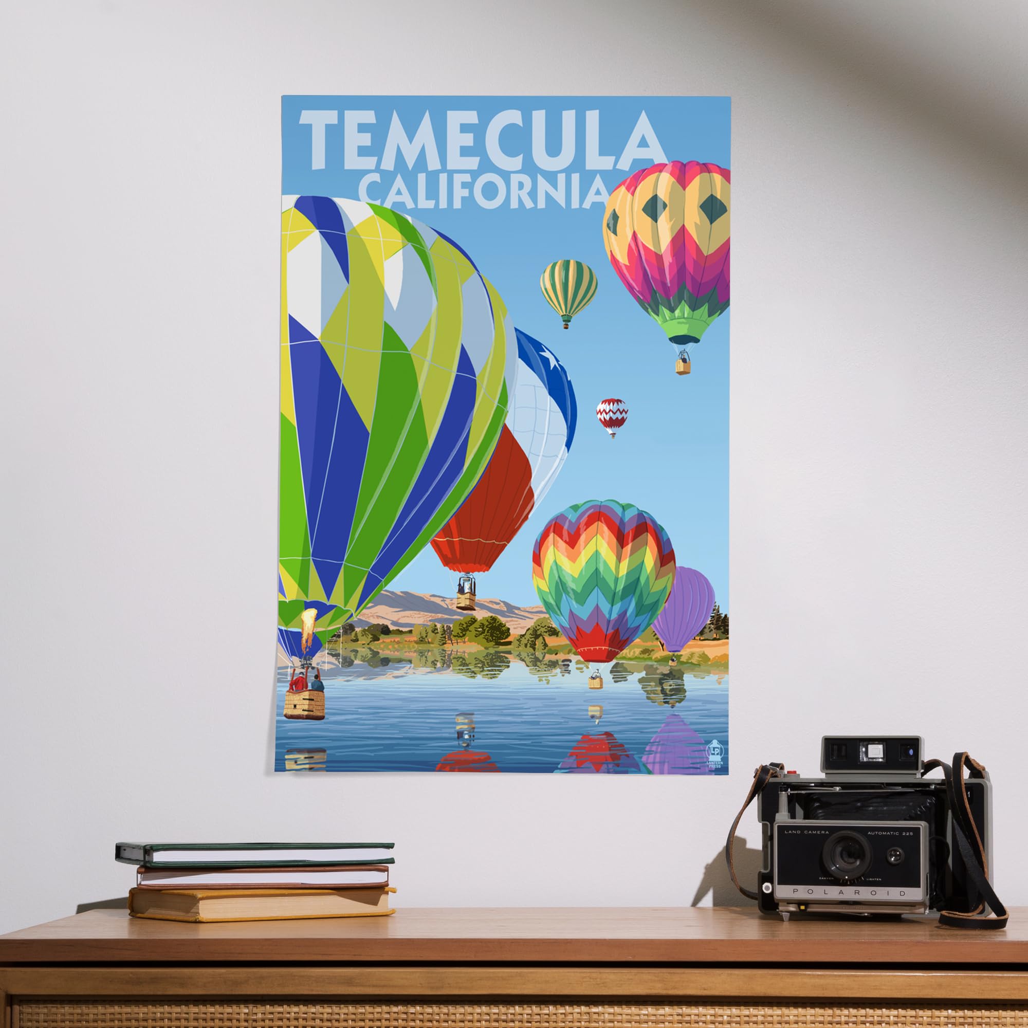 Lantern Press 16x24 Inch Giclee Art Print - Temecula California Hot Air Balloons Wall Decor - Perfect for Living Room, Bedroom & Office Decoration