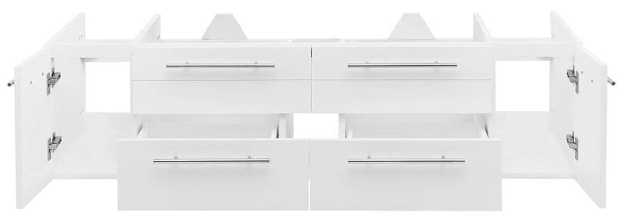 Lucera 59.2 Inch Royal Blue Undermount Bathroom Sink - Modern Wall Hung Vanity for Contemporary Homes | Perfect for Small Bathrooms & Powder Rooms