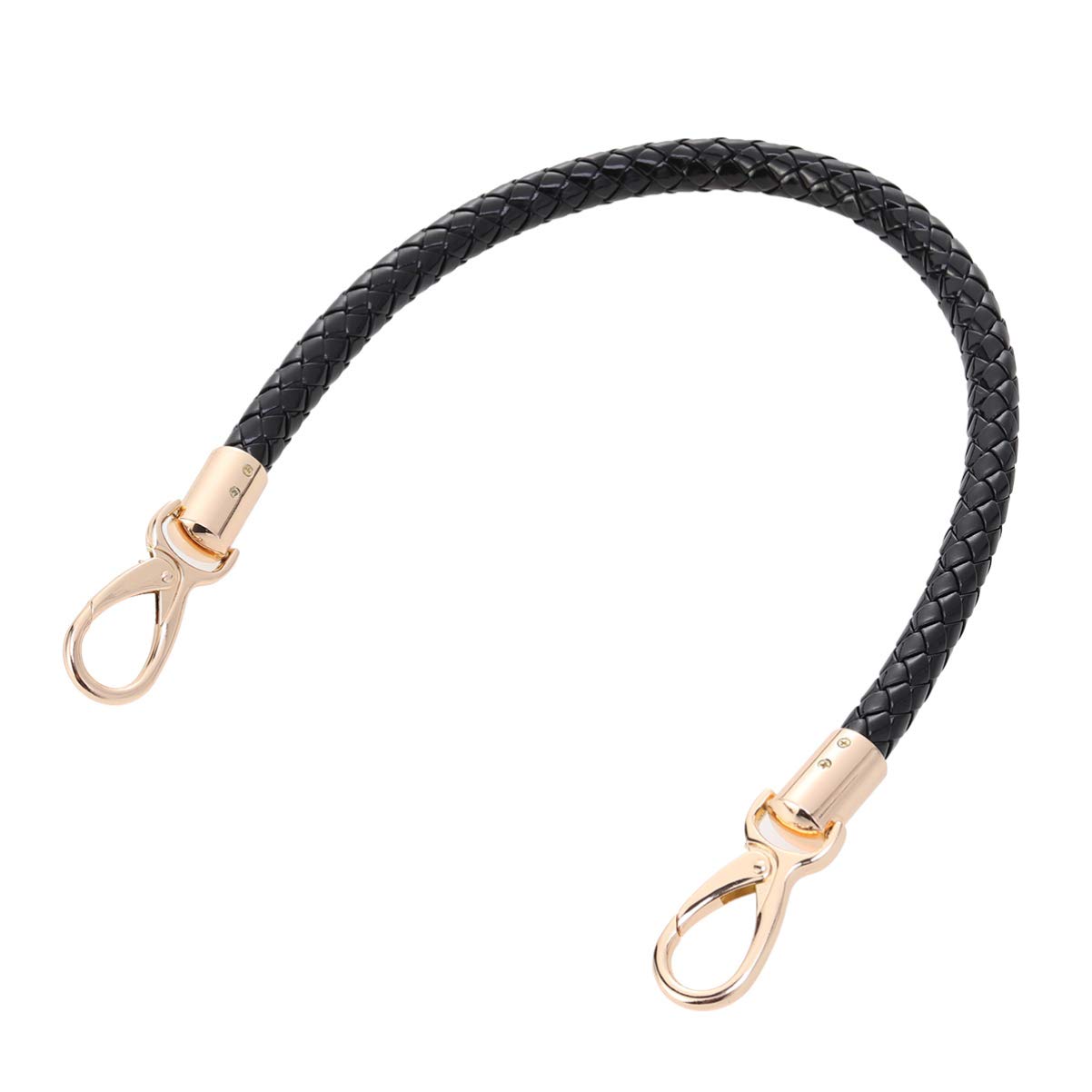 2pcs Braided PU Leather Shoulder Strap 52cm - Replacement Purse Handles with Buckles for DIY Handbag Making, Women's Bag Accessories (Black) - Perfect for Shoulder Bags, Totes, and Crossbody Purse Strap Replacement