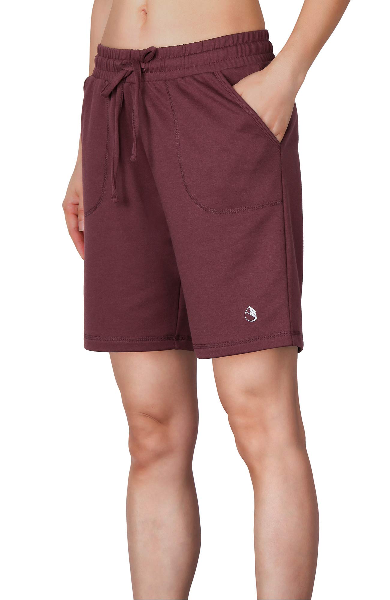 ICYzone Women's Athletic Running Yoga Shorts - High Waist Workout Active Lounge Bermuda Shorts with Pockets for Gym, Jogging & Yoga