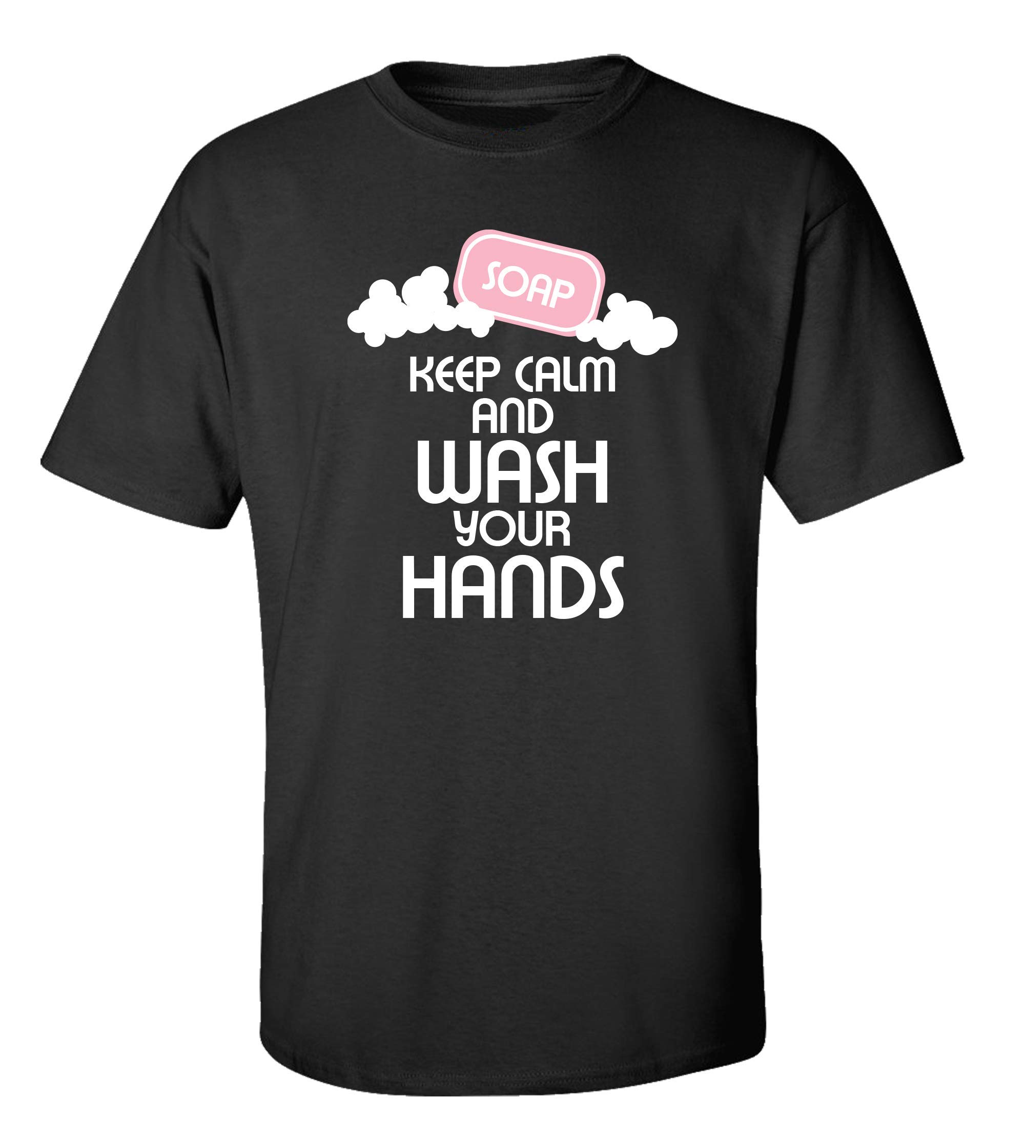 Funny Keep Calm and Wash Your Hands Short Sleeve T-Shirt for Adults - Perfect for Casual Wear, Gifts, and Humorous Occasions